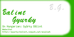 balint gyurky business card